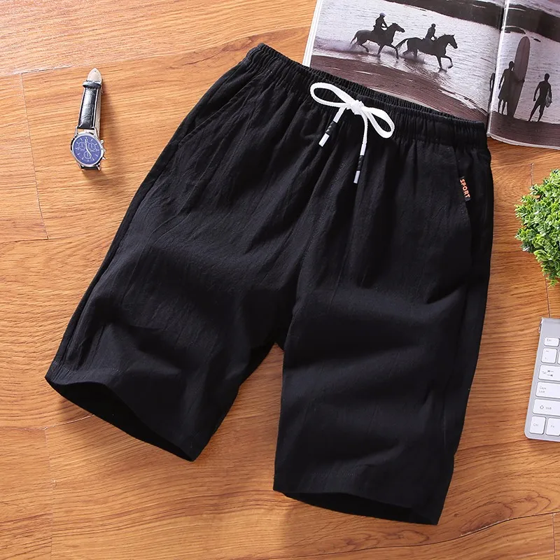Новые летние мужские шорты в повседневном стиле доступны до колена высокое качество Повседневное х/б мужские шорты одноцветное Шорты