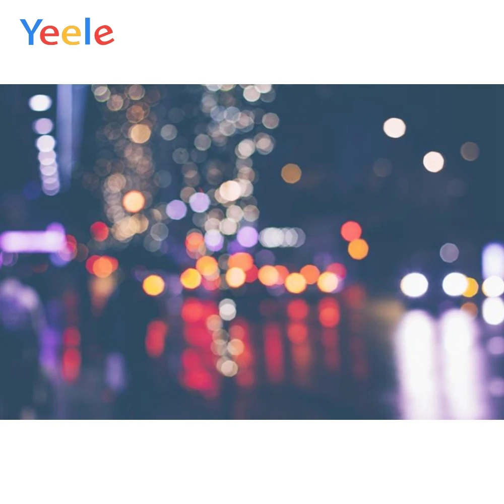 

Yeele City Night Light Bokeh Street Scene Portrait Photography Backgrounds Customized Photographic Backdrops For Photo Studio