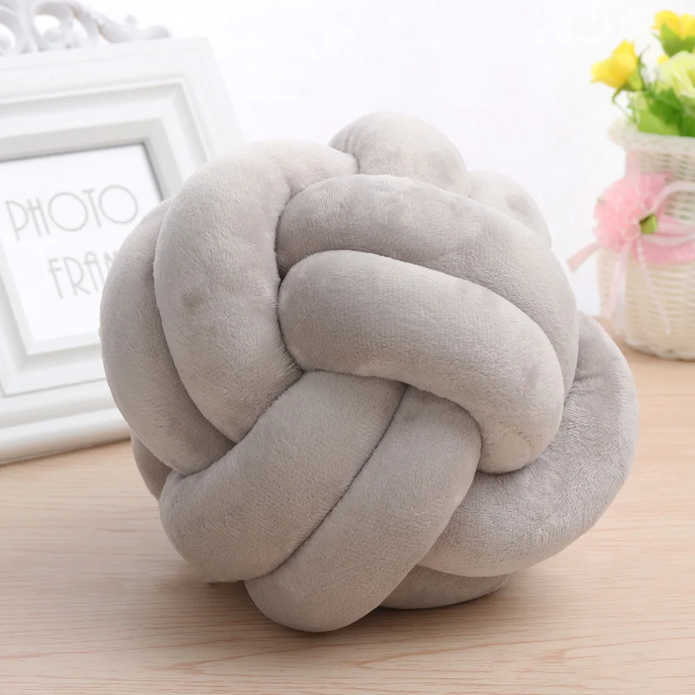 1 Pcs Knot Ball Chunky Cushion Concise Throw Knotted Pillow Home Decor Baby Bed Toys Simple Car