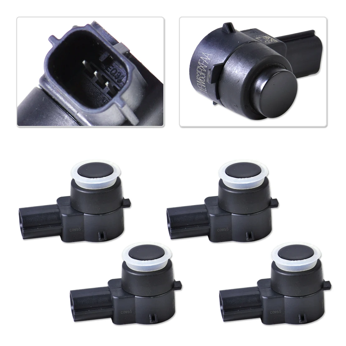 

DWCX High Quality 4pcs Black Plastic Rear Parking Sensor Assist PDC with O-ring for 2013 Dodge Ram 3500 1EW63RXFAA 0263003795