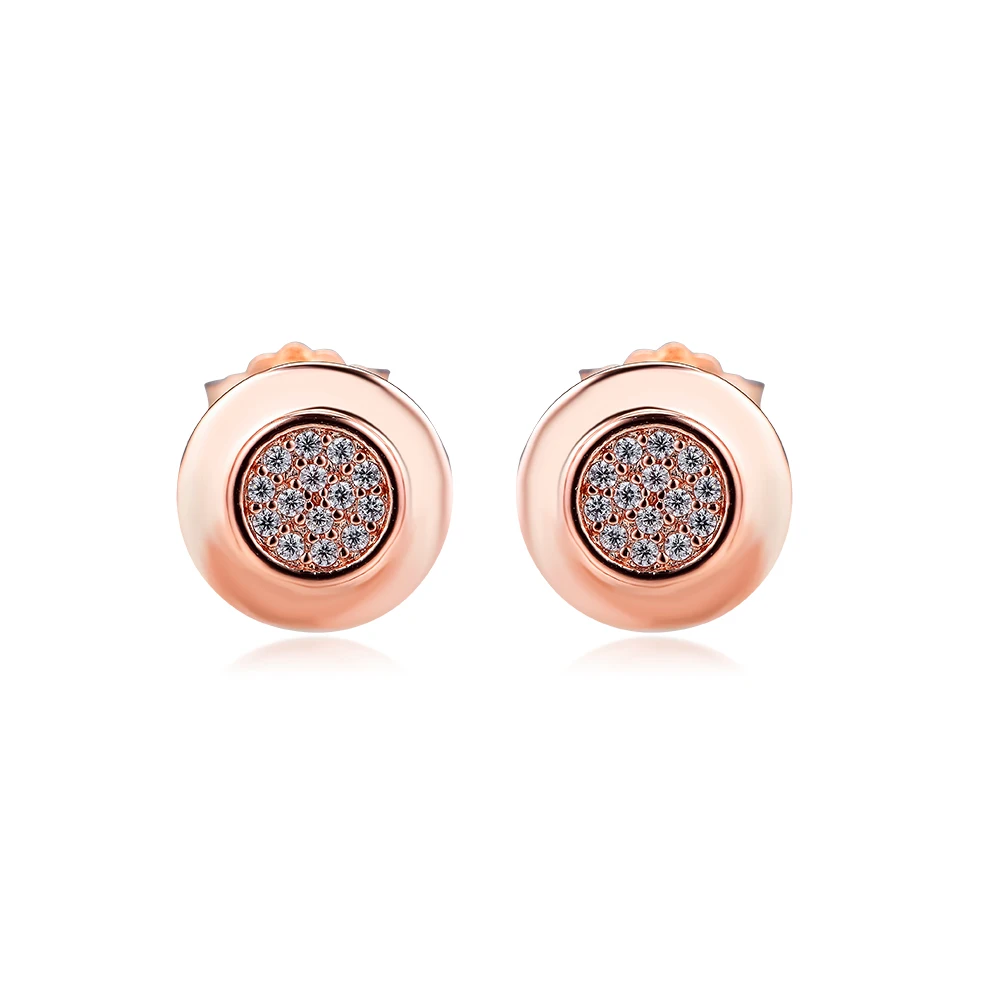 

FANDOLA Earrings 100% 925 Sterling Silver Signature Earring Stud with CZ Fashion Jewelry Rose Gold Stud Earrings for Women E009R