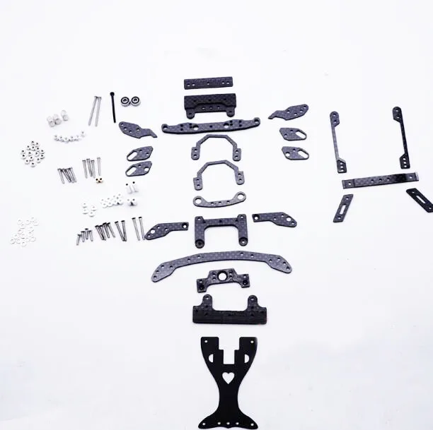 

1 Set MS Chassis Carbon Fiber Parts Kit Inner Suspension Swing Fish Car Parts For Tamiya Mini 4WD Car Model