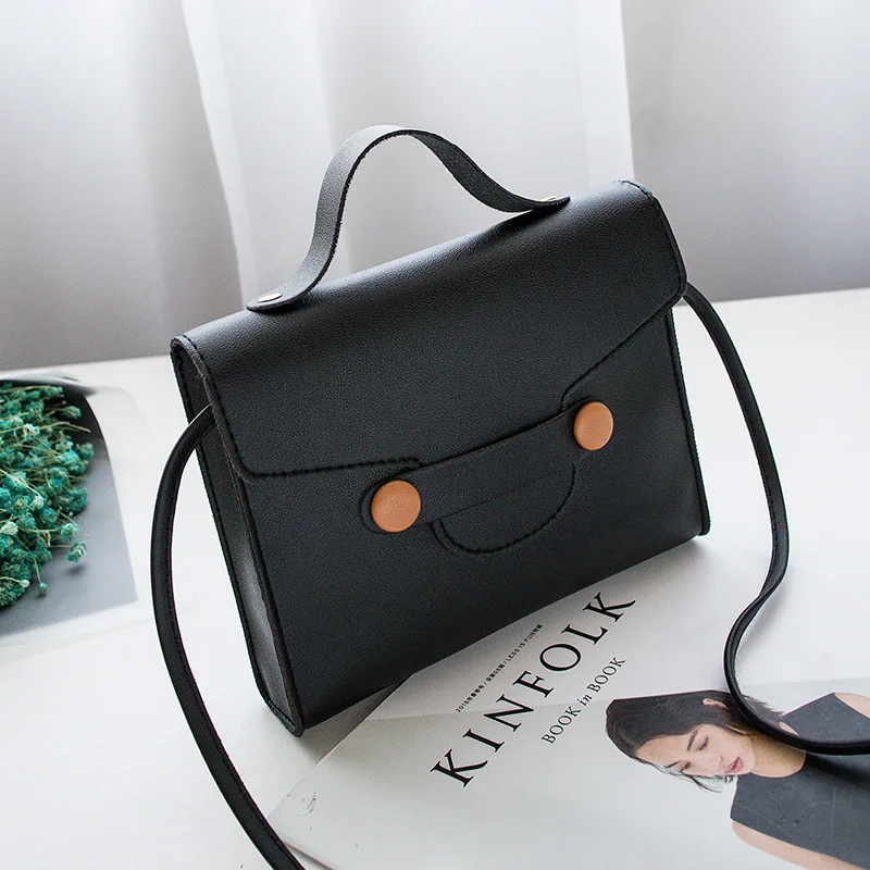 Новые сумки через плечо для женщин, Повседневная сумка-мессенджер ярких цветов, одноцветная маленькая квадратная сумка, простые Стильные сумки через плечо - Цвет: Black