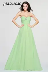 Gardlilac шифон Бисер длинное вечернее платье зеленый Онлайн Формальное Вечеринка платье настоящая фотография Vestido De Noiva