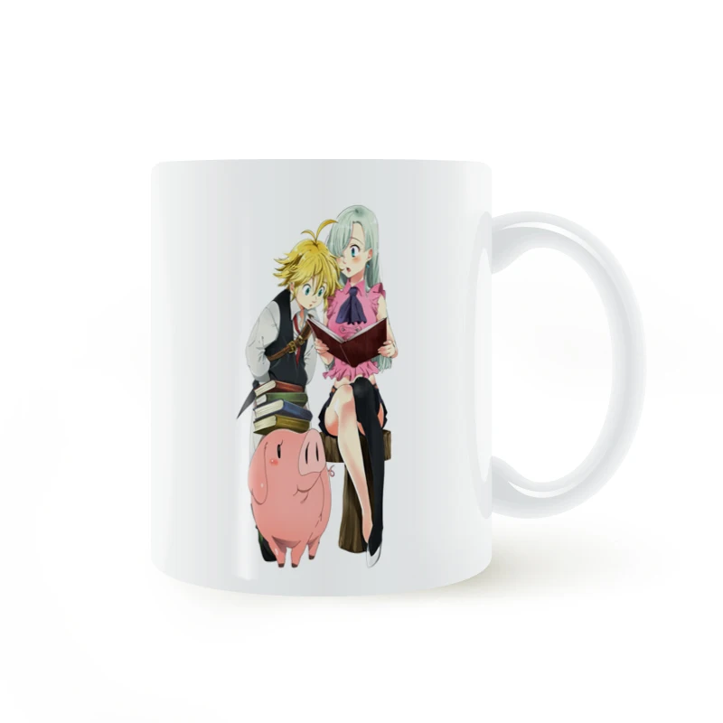 

Meliodas,Elizabeth and Hawk Anime The Seven Deadly Sins Mug Coffee Milk Ceramic Cup Gifts Home Decor Mugs 11oz T1536