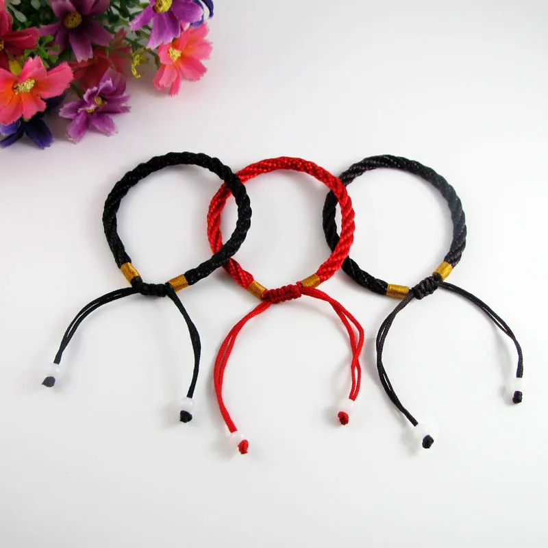 

1pc Hot Sale 2019 Fashion Red Thread String Bracelet Lucky Red Green Handmade Rope Bracelet for Women Men Jewelry Lover Couple