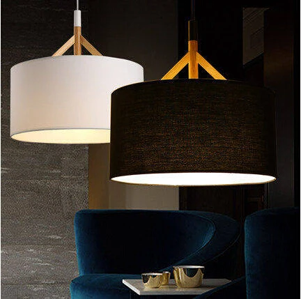 Nórdico Simple madera paño moderno LED colgante Luz Accesorios para ... Nórdico Simple madera paño moderno LED colgante Luz Accesorios para ...