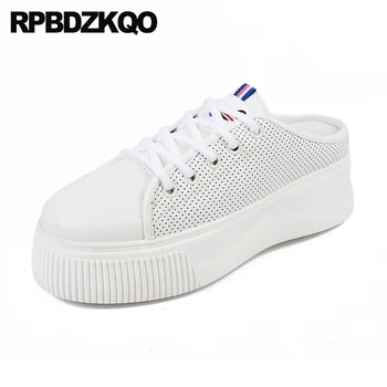

rubber sole latest lace up sneakers muffin creepers platform shoes white thick elevator sandals women trainers mules slippers