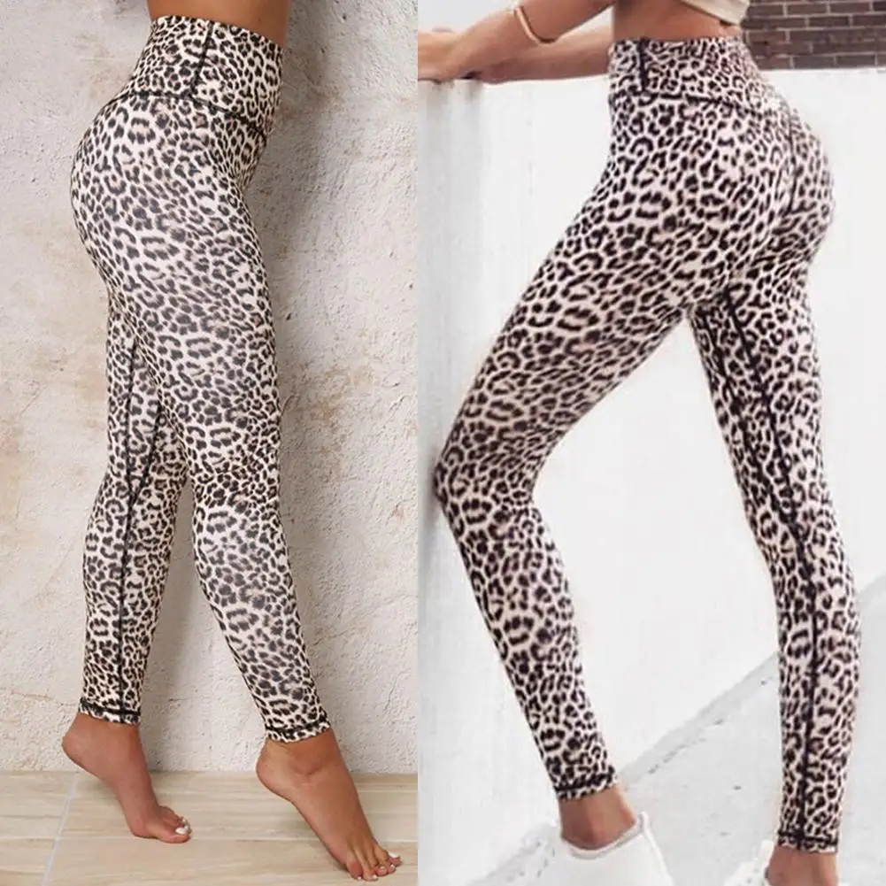 

Hight Waist New Leopard Pattern Sport Leggings Tights Push Up Running Fitness Gym Sportwear Yoga Pants Elastic Waist Tights Hip