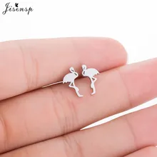 Jisensp изысканные минималистский Vivid серьги в форме фламинго для женщин brincos мультфильм животных женские серьги ювелирные подвески Mujeres