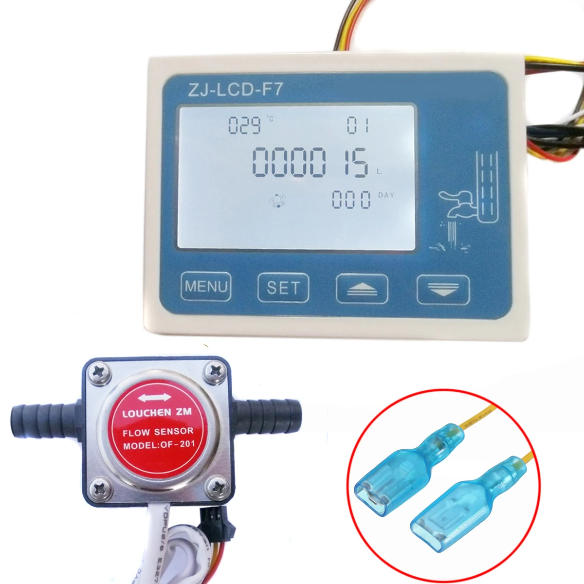 1pc LCD Digital Fuel Oil Flow Meter Flowmeter With 13mm Gasoline Gear