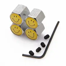 1 Set Beste Anti Theft Reifen Luft Ventil Kappe Reifen Rad Staub Lächeln gesicht kappen Bolt in Typ Ventil für auto Auto Lkw