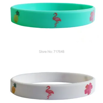 

300pcs Flamingo Pineapple wristband silicone bracelets free shipping by FEDEX A
