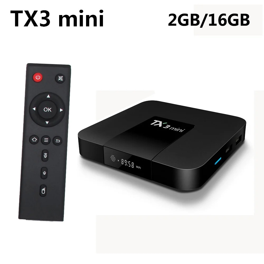 TX3 Мини ТВ коробка Android 7,1 2 ГБ DDR3 16 Гб EMMC Amlogic S905W четырехъядерный Android tv Box с светодиодный дисплей 4K HD Smart set top Box - Цвет: only 2GB 16GB TV box