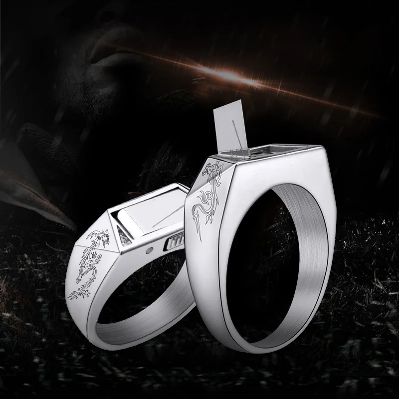 Titanium steel body Self Defense guard ring inlay diamond personality invisible knife ring concealed weapon female artifact   Titanium steel body Self Defense guard ring inlay diamond personality invisible knife ring concealed weapon female artifact