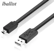 Lballist плоский USB Mini 5P кабель USB2.0 Тип A штекер мини 5P Мужской кабель для передачи данных для MP3 MP4 gps камеры