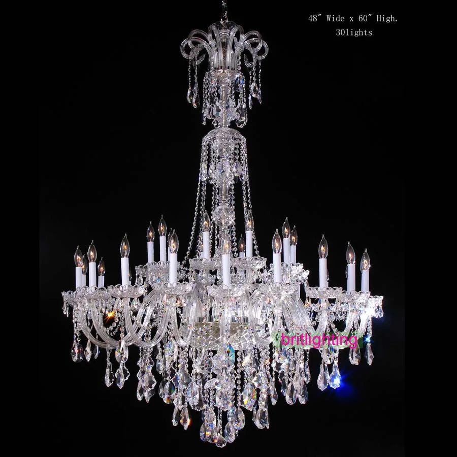 Large Chandelier With Crystal Pendants Big Lamp For Hotel Extra