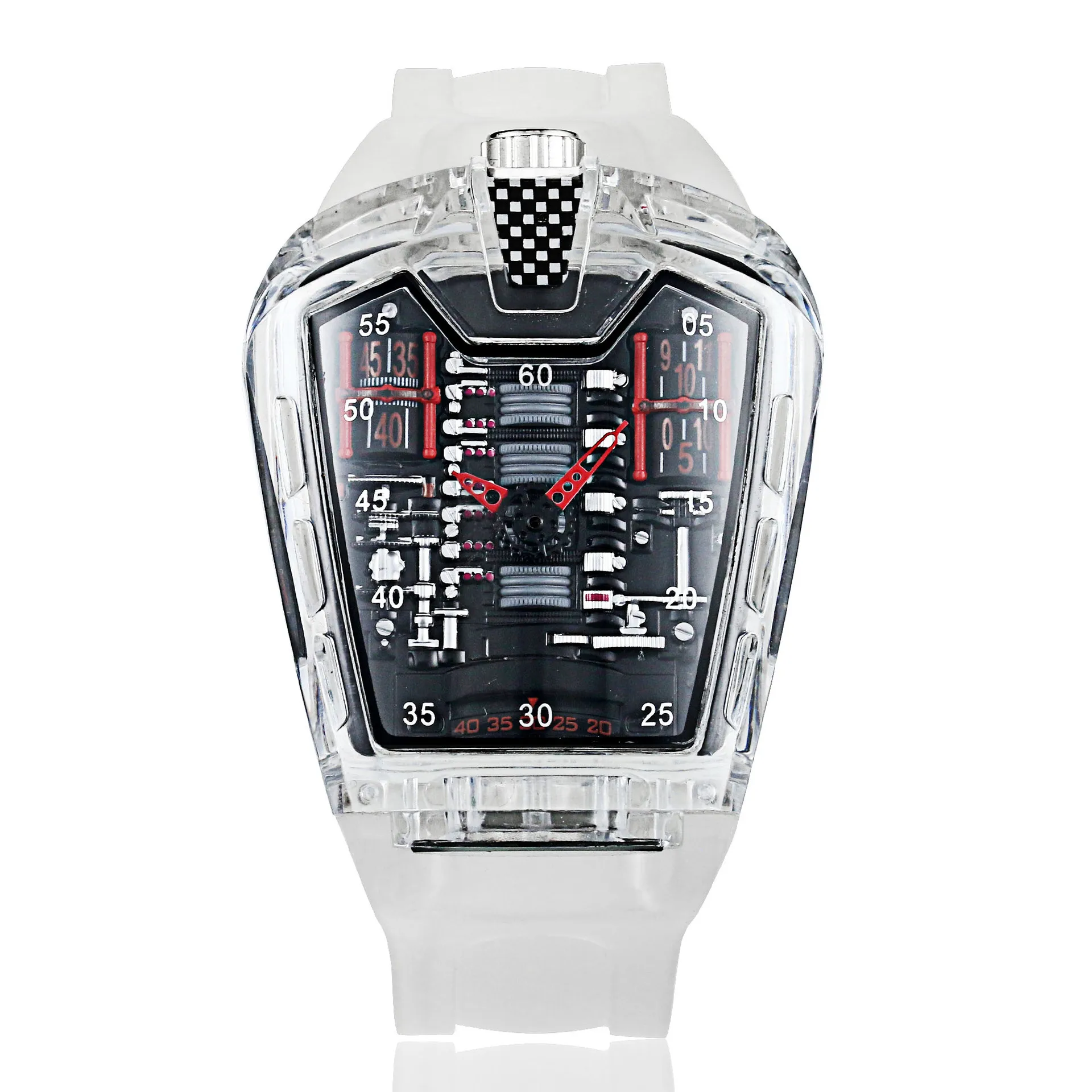 Brand Sports Men Watches Trend Personality Transparent Men's Watch Silicone Belt Waterproof Quartz Watch Relojes Para Hombre - Цвет: -1