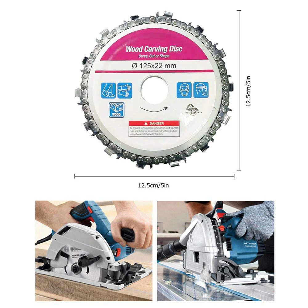 Шлифовальный диск и цепь резьба по дереву диск для использования с " 5" или 4-1/" угловые шлифовальные машины абразивные Аксессуары для инструментов