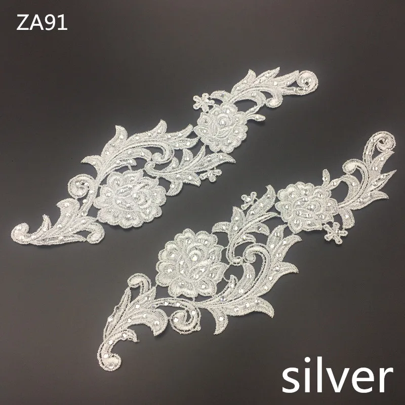 Zsbszc зеркальная пара золотистого и серебряного цвета с вышивкой, кружевной аппликацией, цветочными нашивками, воротничком, свадебное платье, торжественное платье, аксессуары, ткань JA35