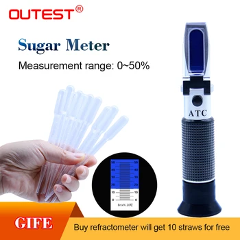 

Digital sugar meter Brix meter 0-50% accuracy 0.5% RZ114 auto refractometer sugar meter honey instrument auto refractor