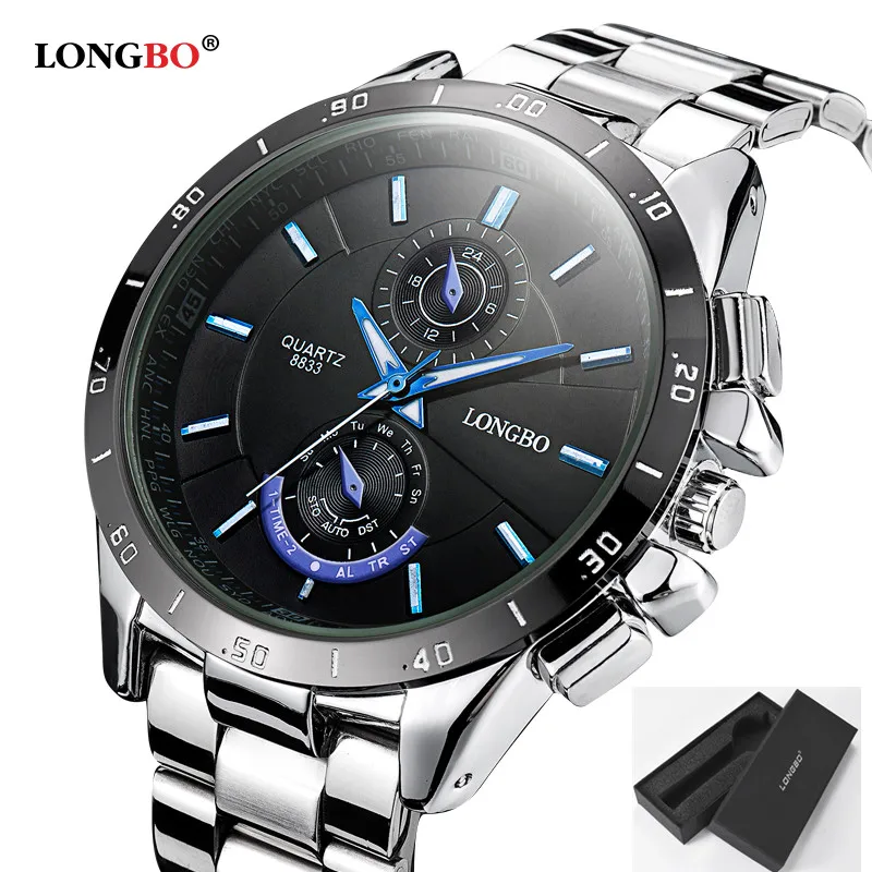 2018 LONGBO Fashion Brand Sports Style Stainless Steel Luminous