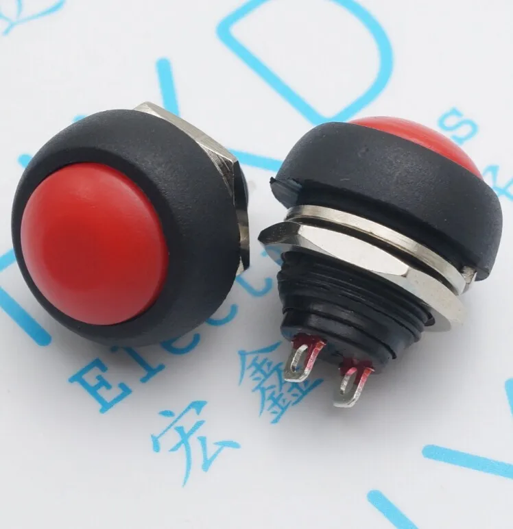 

20pcs push button Switch PBS-33B red 2 pin no lock self reset device button switch for appliance