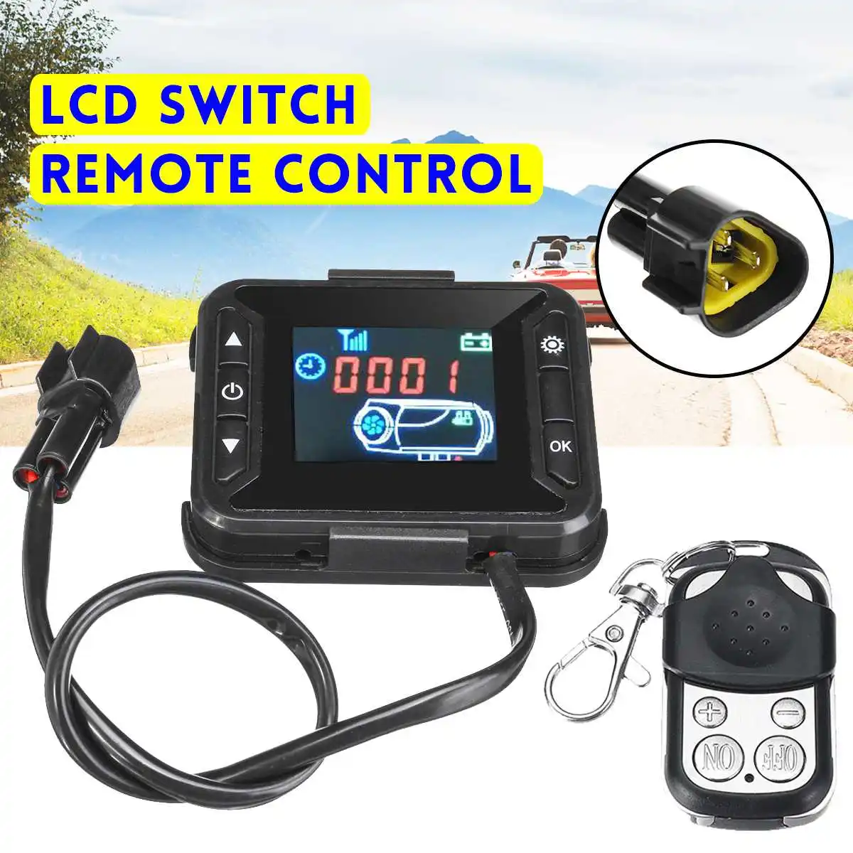 

12V LCD Display Monitor Switch Remote Control Accessories Fit For Car Track Diesel Air Heater Car Parking Heater Controller