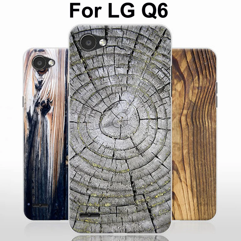 Чехол для LG Q6 с изображением деревянного камня мягкий силиконовый чехол телефона