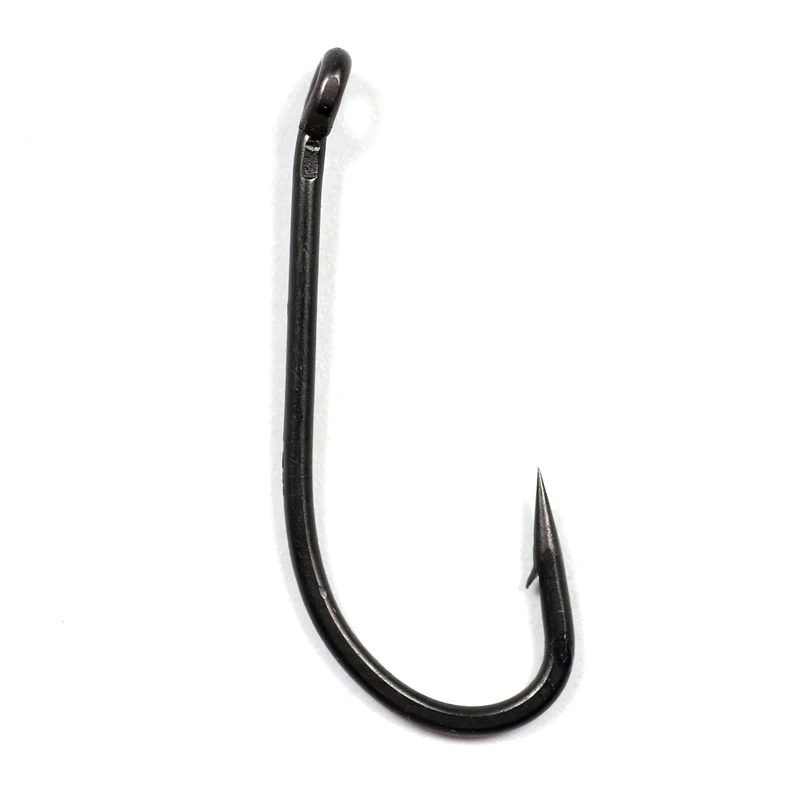

Bimoo 100pcs Feflon Coating Carp Hook Long Shank In-Turn Eye High Carbon Steel Carp Fishing Hook