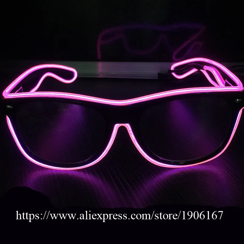 Fashion LED EL Wire Glasses Glow In The Dark Sunglasses Helloween Concert Party led flashing Glasses Eyewear02