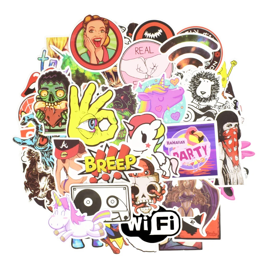 

Wall Stickers for Home Decor Refrigerator Kitchen Anime Punk Decoration for Living Room Decoration Fashion Mix Stickers 50 PCS