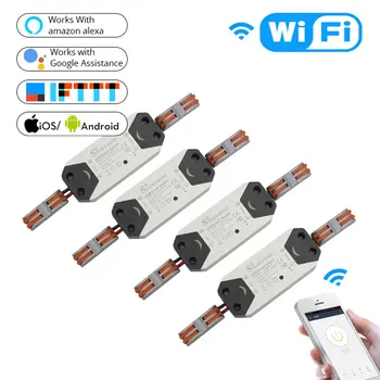 

DIY WiFi Smart Light Switch Universal Breaker Timer Wireless Remote Control Works with Alexa Google Home Smart Home 4 Pieces