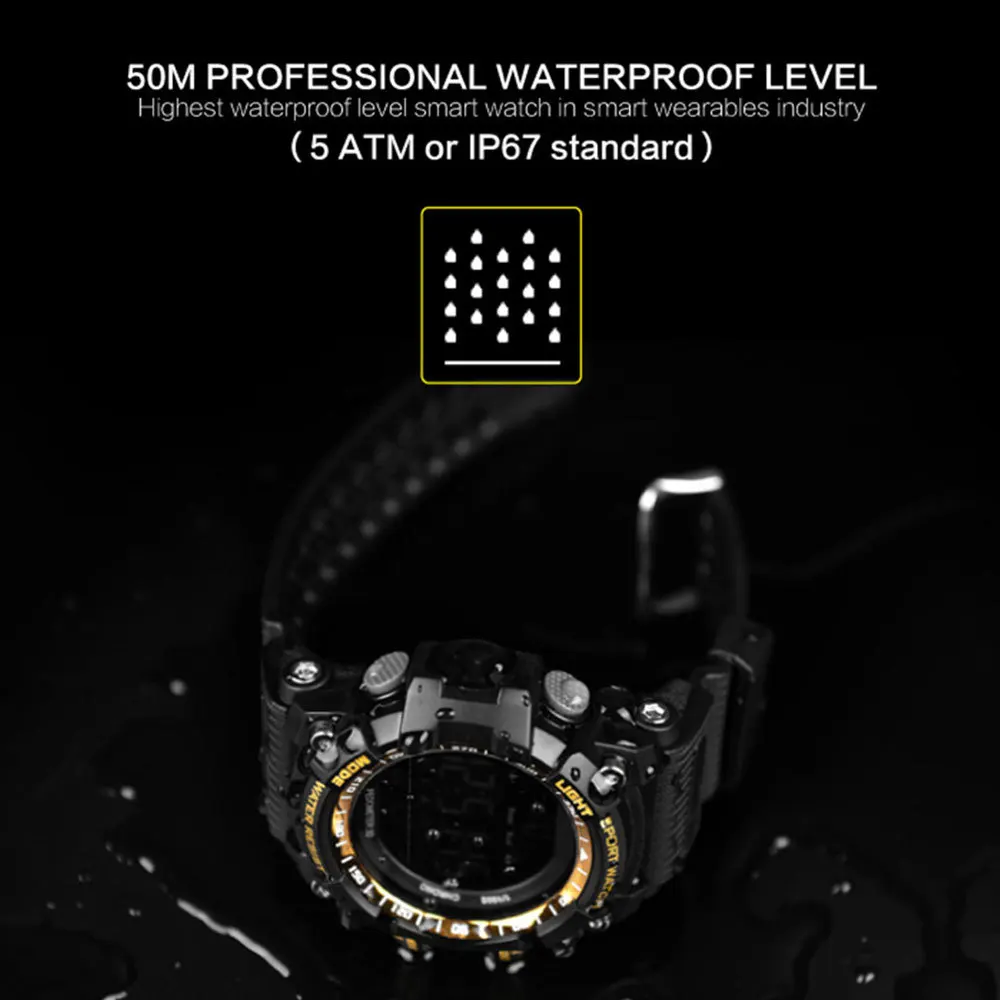 Lokmate bluetooth SmartWatch цифровые часы Шагомер Смарт мужские водонепроницаемые IP67 Спорт