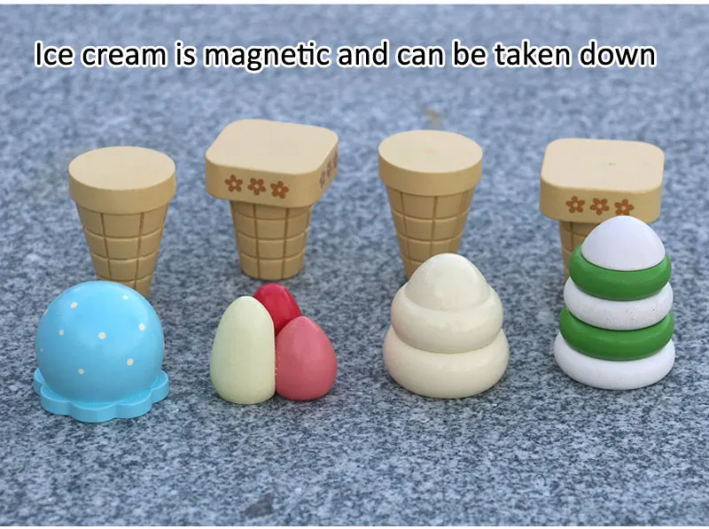 Детские игрушки Моделирование магнитное Мороженое деревянные игрушки ролевые игры Кухня Еда для детей игрушки для младенцев еда День рождения Рождественский подарок