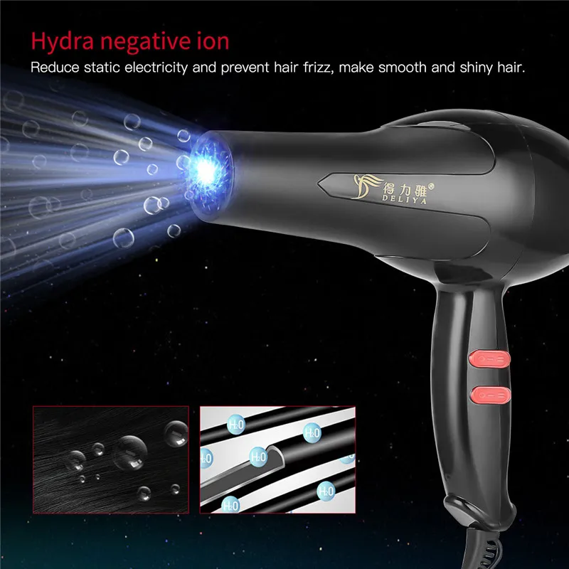 de ar elétrico ventilador de cabelo portátil