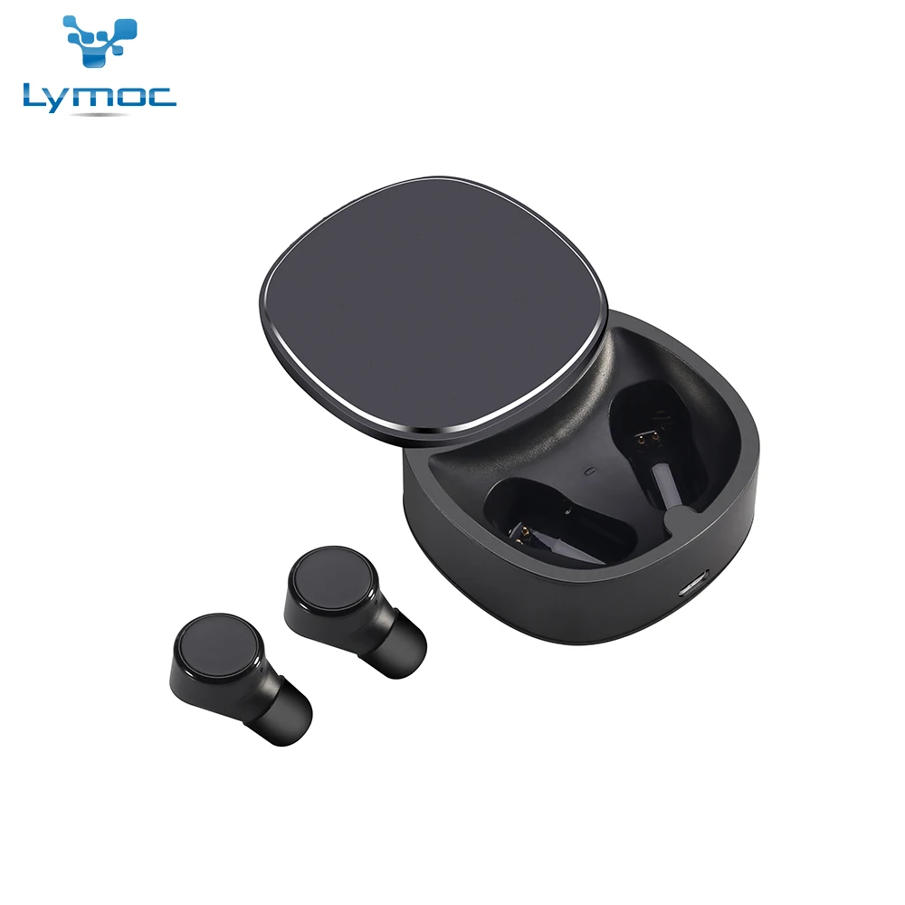 LYMOC Mini TWS беспроводные наушники 5,0 Bluetooth гарнитуры сенсорное управление наушники Realtek чип с поворотной зарядной коробкой двойной микрофон