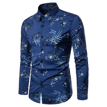 

YS062 New Fashion 2019 Spring &Autumn Clothing Casual Cardigan Men Shirt Long Sleeve
