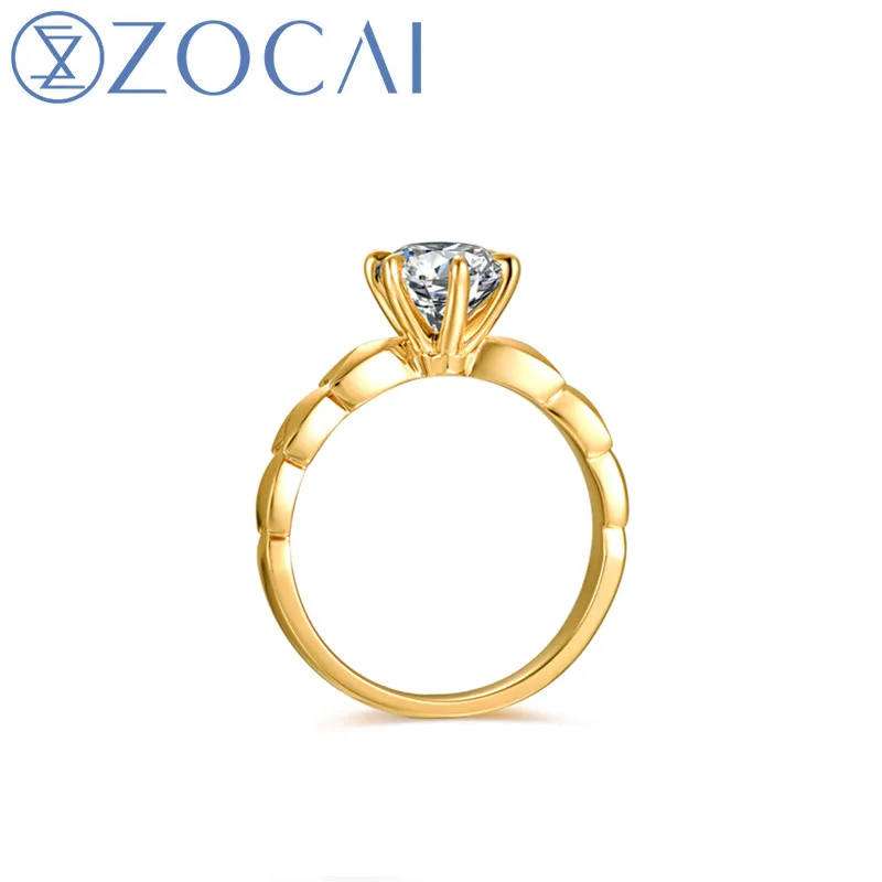 Бренд ZOCAI кольцо подлинное 18 K золото(Au750) Настоящее 0,30 CT Сертифицированный бриллиант обручальное кольцо W06505