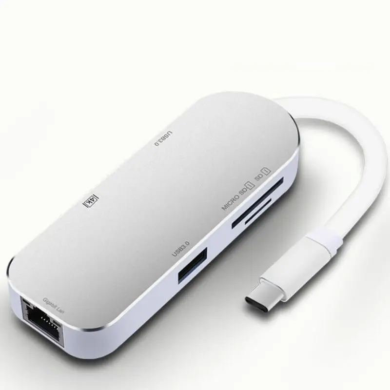 

USB Type C to HDMI USB 3.0 RJ45 WLAN Ethernet Jack Micro SD Card Slot TF card Reader USB Hub for Laptop PC for Macbook pro