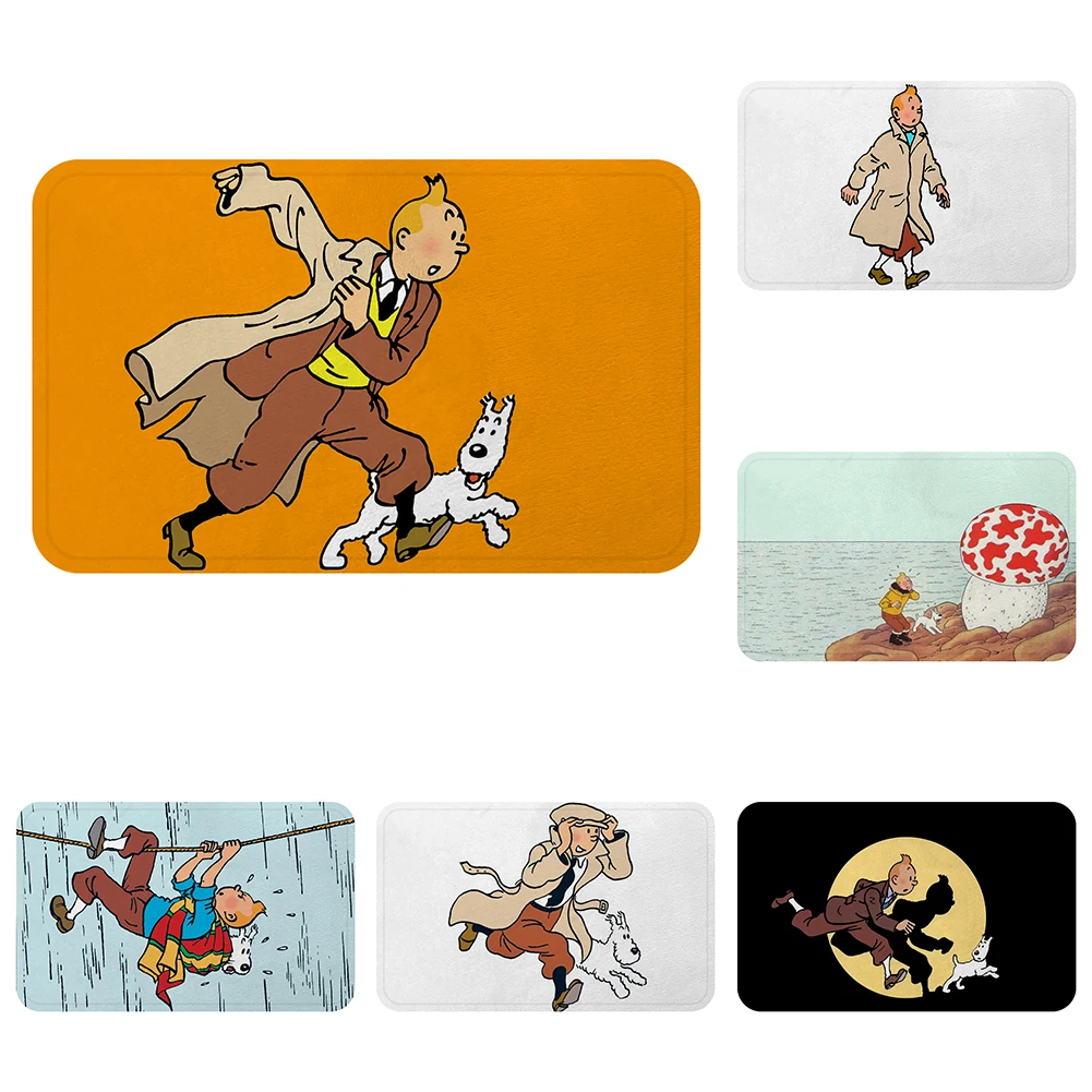 

Tintin Adventure Dog Rainforest Doormat Bath Kitchen Carpet Decorative Anti-Slip Mats Room Floor Bar Rugs Door Home Decor Gift