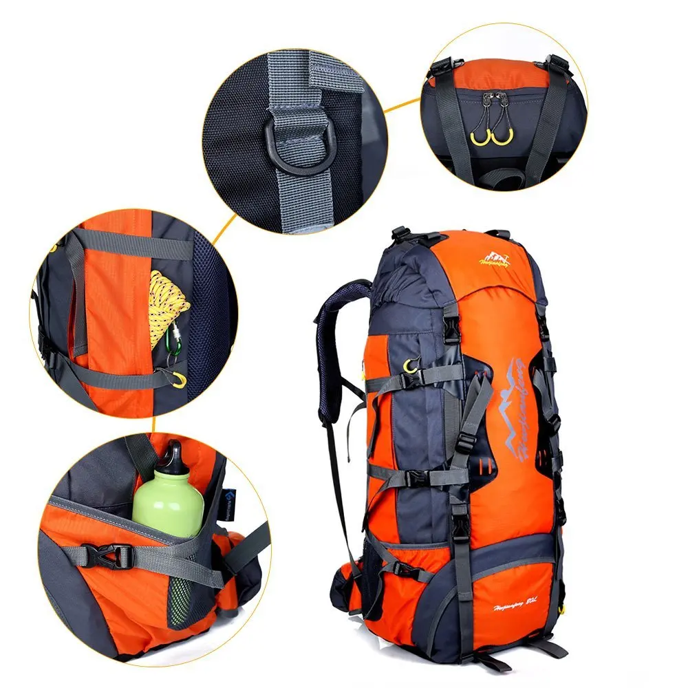 80l المشي السفر للماء حقيبة الرياضة حقيبة مع غطاء المطر حقيبة تسلق الجبال الإرتحال التخييم daypack 80l المشي السفر للماء حقيبة الرياضة حقيبة مع غطاء المطر حقيبة تسلق الجبال الإرتحال التخييم daypack