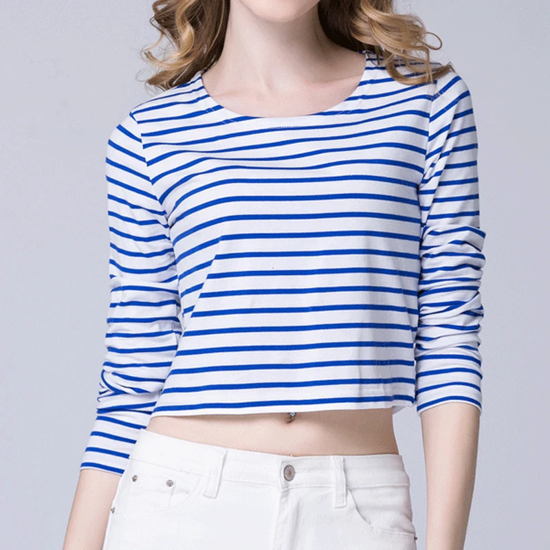 crop striped shirt
