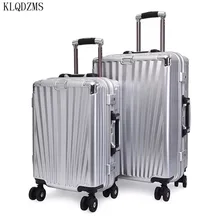 KLQDZMS 20/24 дюймов бизнес сумки на колёсиках spinner чемодан на колесах из поликарбоната с алюминиевой рамой дорожные сумки на колесах