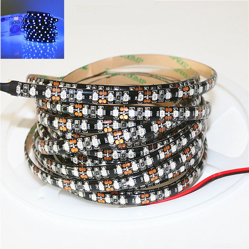 

12V 5M Ultraviolet Ray 395-405nm UV LED Strip Black LED Tape light 5050 3528 2835 SMD 60led/m 120led/m Purple Diode Ribbon Lamp