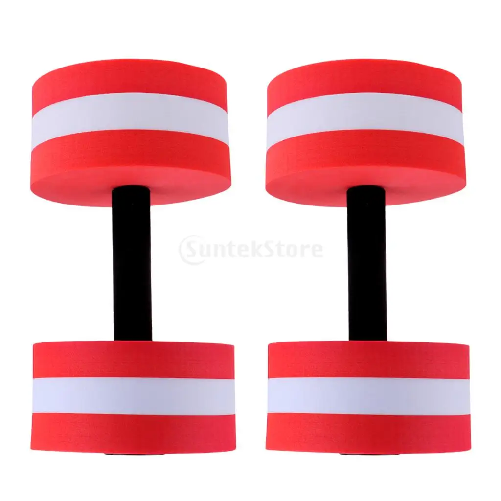 1 Pair Water Aerobics Dumbbells Aquatic EVA Foam Barbell Resistance Swimming Pool Aqua Fitness Equipment Accessories