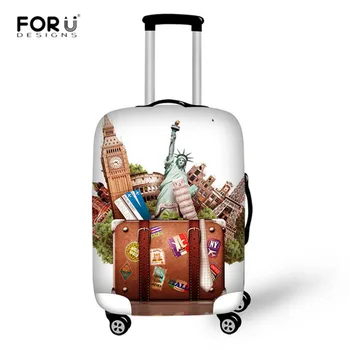 

FORUDESIGNS Creative Travel Luggage Cover Elastic Thick Suitcase Protective Covers for 18-30 Inch Baggage Bag Dust Rain Cover