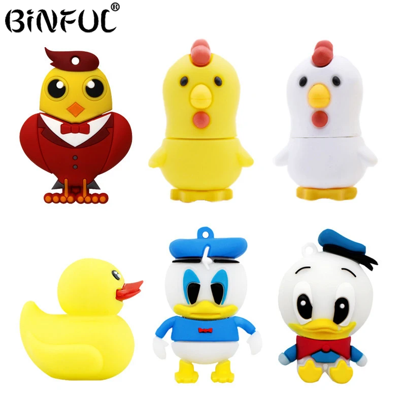 

Pen Drive Chicken USB Flash Drive Donald Duck Pendrive 8G 4GB 16G Flash Card 32GB 64GB Flash Memory Stick Cartoon bird U DiSK