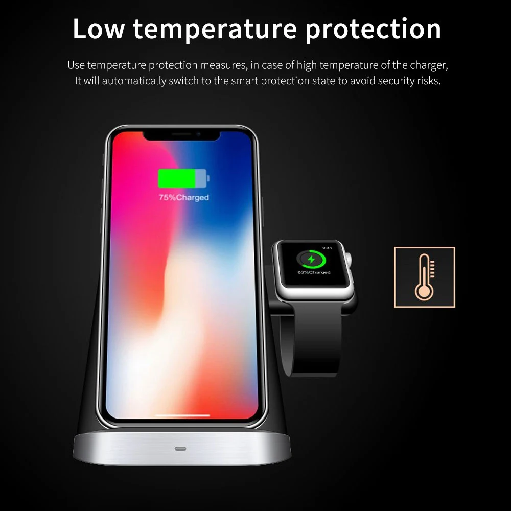 Беспроводное зарядное устройство 3 в 1 Qi для Apple watch 2 4 Airpods док станция iPhone XS Max XR X 8
