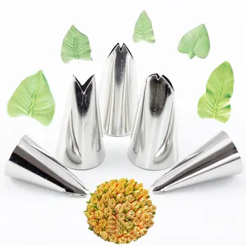 

10Pcs Flower Rose Stainless Steel Piping Nozzlese Icing Tips Leaves Nozzles Russian Icing Piping Nozzles Tips Cake Decorating